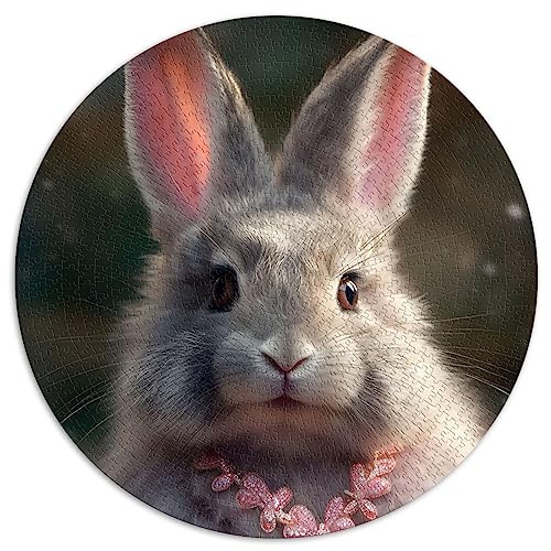 Fluffy Bunny 1000 Piece Jigsaw Puzzles for Adults Circular Puzzle Jigsaw Puzzle Cardboard Puzzle 67.5x67.5cm von BUBELS
