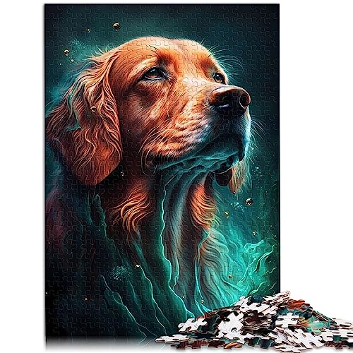 Golden Retriever Hund 1000 Teile Puzzle für Erwachsene, Premium-Karton, präzise ineinandergreifende Entspannungspuzzlespiele, Denksport-Puzzle, 26 x 38 cm von AITEXI