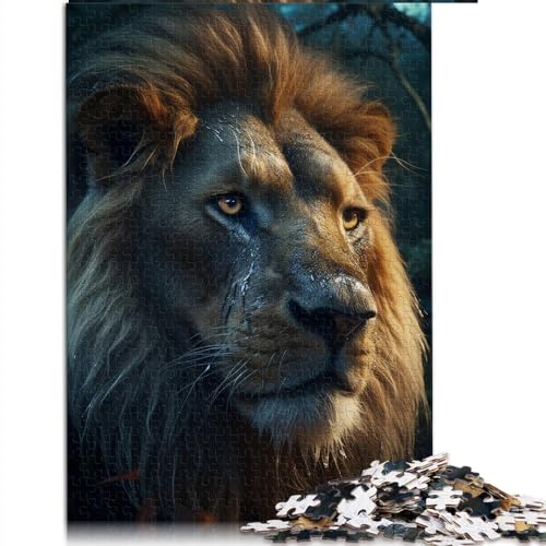 Löwen in magischen Wäldern, 1000 Teile Puzzles für Erwachsene, Geschenke, Holzpuzzle für herausforderndes Puzzlespiel und Familienspiel, 14,96 x 20,47 Zoll von BUBELS