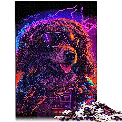 Neon Dog 1000-teiliges Puzzle für Erwachsene, Premium-100% recyceltes Brett für Familienspaß und Spieleabende, 26 x 38 cm von BUBELS