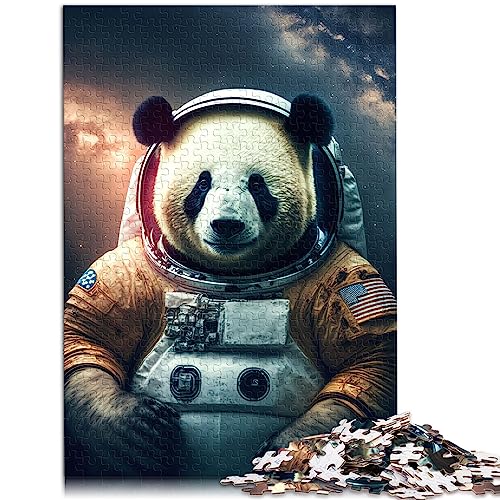 Panda Astronaut Erwachsenenpuzzle 500 Teile Holzpuzzle Funsland Peg 14,96 x 20,47 Zoll von BUBELS