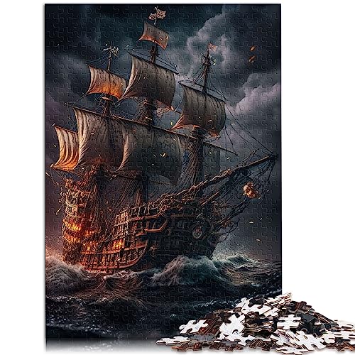 Piratenschiff Erwachsene 1000-teiliges Herausforderungsspielzeug aus recyceltem Karton 10,27 x 14,96 Zoll Puzzle für Erwachsene von AITEXI