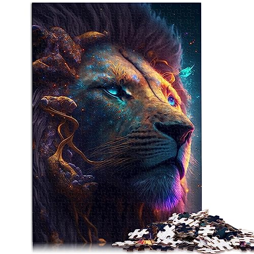 Puzzle „Kosmischer Löwe“ für Erwachsene, 1000 Teile, Papppuzzles, Künstlerkollektion, Fine Art, 26 x 38 cm von BUBELS