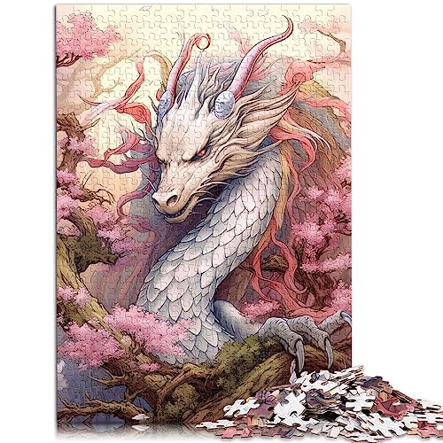 Puzzles für Erwachsene, 1000 Teile, japanischer Drache, Kirsche, Holzpuzzle für Erwachsene und Kinder, 50 x 75 cm, Puzzle für Erwachsene von BUBELS