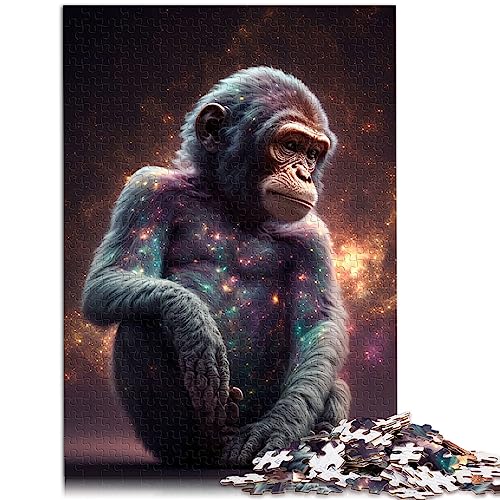Spirit Animal Monkey 500 extragro?e Puzzleteile aus Holz, Weihnachtspuzzle, Geschenke, 38 x 52 cm von BUBELS
