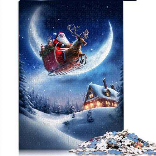 Weihnachtsnacht-Puzzle, 1000-teiliges Puzzle für Erwachsene, Holzpuzzle für Familienspaß und Spieleabend, 19,7 x 29,5 Zoll von BUBELS