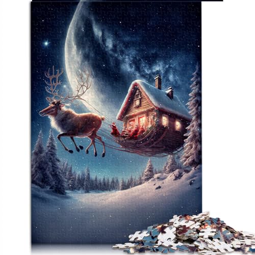 Weihnachtsnacht-Puzzles für Erwachsene, Premium-Brett aus 100% recyceltem Material für Erwachsene und Kinder ab 12 Jahren, 26 x 38 cm von BUBELS