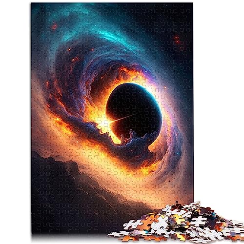 Weltraum-Schwarzes-Loch-Milchstraße-Puzzle mit 1000 großen Teilen für Erwachsene, hochwertiges, 100% recyceltes Brett, Entspannungspuzzlespiele, Denksport-Puzzle, 26 x 38 cm von AITEXI