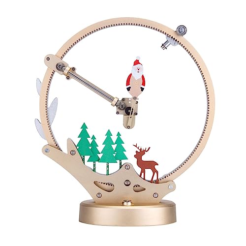 BUCKIT 3D Metall Puzzle Modellbausatz, Schwingendes Weihnachtsmann Modell Montagespielzeug mit farbwechselnden Lichtern, 3D Metall Ornament Geschenke für Kinder und Erwachsene (100 Stück) von BUCKIT