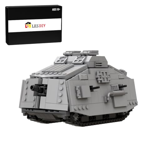 BUCKIT Militär Panzer Bausteine Modell, A7V Schwerpanzer Klemmbausteine Bausatz, Militärfahrzeuge Spielzeug für Erwachsene Kinder (647 Stück) von BUCKIT