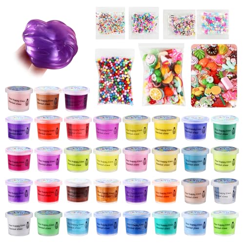 35 Pack Duft Fluffy Slime Set Spielzeug, Fluffy Butter Slime Set, Nicht klebriger & Stressabbauender Schleim, DIY Schleim Kits für Kinder, Mitgebsel für Geburtstag & Party 35 Pack Duft Fluffy Slime Set Spielzeug, Fluffy Butter Slime Set, Nicht klebriger & Stressabbauender Schleim, DIY Schleim Kits für Kinder, Mitgebsel für Geburtstag & Party von BUCOMTU