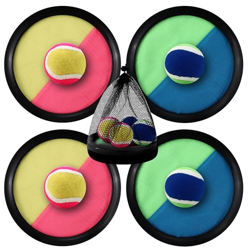 Klettballspiel,Klettball Strandspielzeug Ballspiele mit 4 Fangscheiben 4 Bälle,Mit Aufbewahrungsbeutel,Wurf und Fangspiel für Kinder ab3 4 5 6,Fangballspiel für Partys,Garten,Outdoor、Strandaktivitäten Klettballspiel,Klettball Strandspielzeug Ballspiele mit 4 Fangscheiben 4 Bälle,Mit Aufbewahrungsbeutel,Wurf und Fangspiel für Kinder ab3 4 5 6,Fangballspiel für Partys,Garten,Outdoor、Strandaktivitäten von BUCOMTU
