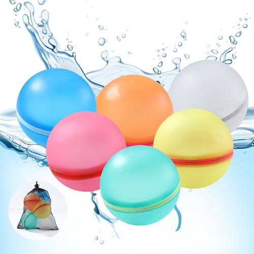 Wiederverwendbare Wasserbomben Magnet,Wiederverwendbare Wasserbomben Selbstschließend mit 1 Mesh Bag,geeignet für Partys (6) von BUCOMTU