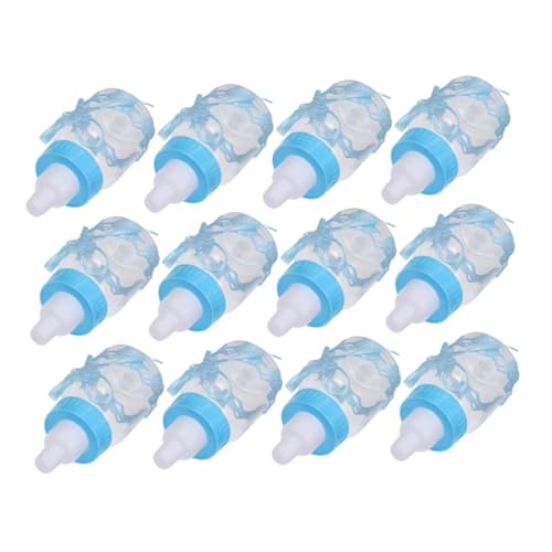 BUGUUYO 12 Stück Teiliges Babyflaschen Süßigkeitenboxen mit Niedlichem Bärenmotiv Transparent Dekorativ mit Schleifen als Partygeschenk für Shower Hochzeit Geburtstag Vielseitig Einsetzbar von BUGUUYO
