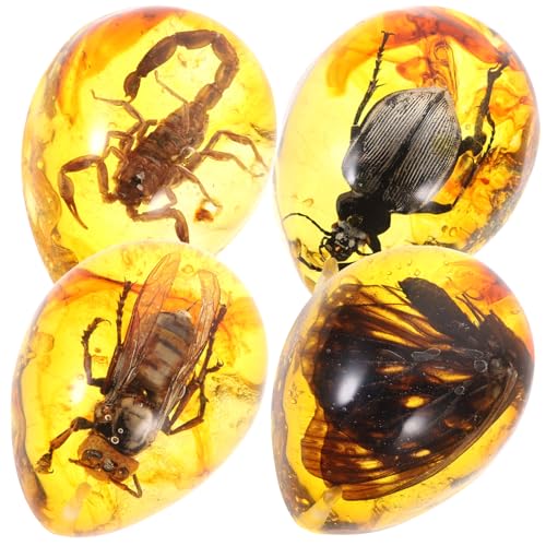 BUGUUYO 4 Stück Insektenexemplar Figur Hund Menschlich Bernstein BUGUUYO 4 Stück Insektenexemplar Figur Hund Menschlich Bernstein von BUGUUYO