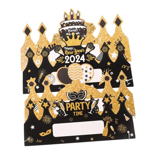 BUGUUYO 4 Stück Neujahrs Partyhüte Krone Form Papphüte für Silvesterfeier und Fotorequisiten Geeignet für Erwachsene und Leicht und Langlebig von BUGUUYO