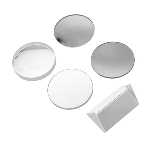 BUGUUYO 5 Stück Teiliges Optisches Linsenset aus Kratzfestem Glas Transparente Bikonvexe Sammellinsen für Physikunterricht Wissenschaftliche Experimente Optische Demonstrationen und von BUGUUYO