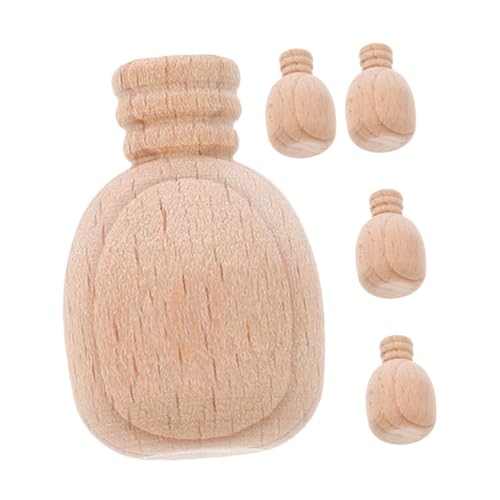 BUGUUYO 5 Stück Teiliges Unbemalte Holz Weinflaschen DIY Holzdeko Kleine Stabile Ornamente aus Holz zum Bemalen und Basteln Dekorative Mini Flaschen für Kreative Partyaccessoires BUGUUYO 5 Stück Teiliges Unbemalte Holz Weinflaschen DIY Holzdeko Kleine Stabile Ornamente aus Holz zum Bemalen und Basteln Dekorative Mini Flaschen für Kreative Partyaccessoires von BUGUUYO