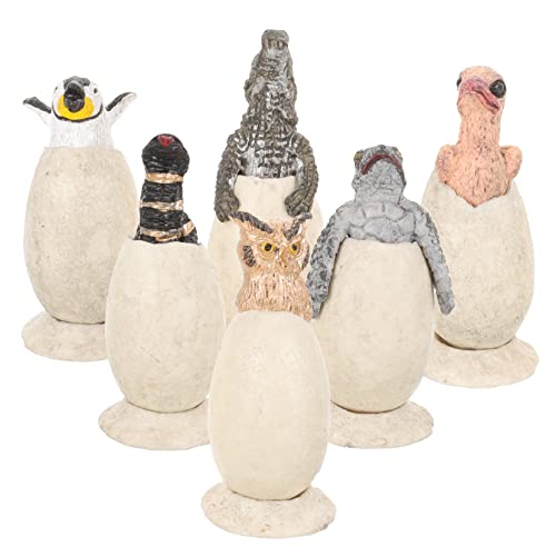 BUGUUYO 6st Brutei-modell Tiermodell Tierisches Eierspielzeug Tierei-modelle Pinguin-ei- Tierspielzeug Dinosaurier-modellspielzeug Dinosaurier-ei- Kleinkindspielzeug Harz von BUGUUYO