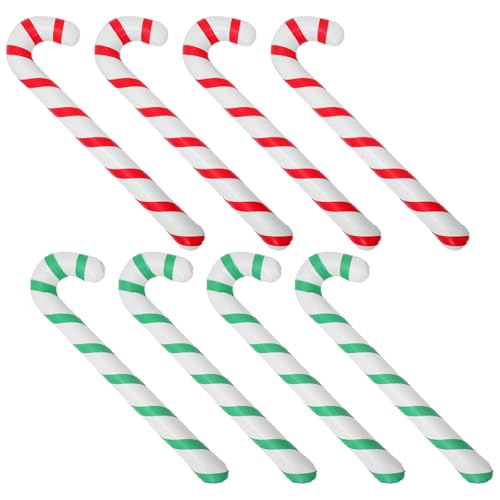 BUGUUYO 8 Stück Teiliges Aufblasbare Zuckerstangen Riesige Dekorationen für und Außen für Weihnachtsfeiern und Festliche Anlässe mit Selbstversiegelndem Ventil für Langanhaltende von BUGUUYO