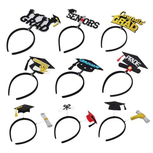 BUGUUYO 9 Teiliges Set Abschlusssaison Stirnband Abschlusskappe Stirnbänder Abschlusssaison Schultergurt Praktisches Abschlusshaarband Haarschmuck Grad Stirnband Kopfbänder BUGUUYO 9 Teiliges Set Abschlusssaison Stirnband Abschlusskappe Stirnbänder Abschlusssaison Schultergurt Praktisches Abschlusshaarband Haarschmuck Grad Stirnband Kopfbänder von BUGUUYO