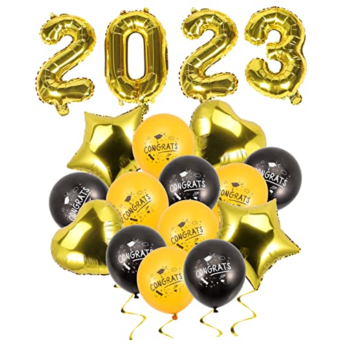 BUGUUYO Graduationsballons mit Teiligem Abschluss Langlebige Aluminiumfolie Ballons in Gold und Schwarz Sterne und Herzen Party und Klassenzimmer Dekoration für Abitur BUGUUYO Graduationsballons mit Teiligem Abschluss Langlebige Aluminiumfolie Ballons in Gold und Schwarz Sterne und Herzen Party und Klassenzimmer Dekoration für Abitur von BUGUUYO