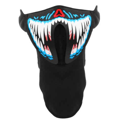 BUGUUYO Halloween Maske mit Sprachsteuerung Kreative Luminous Mask für Partys Karneval und Cosplay Verstellbare Atmungsaktive Halbgesichtsmaske mit Effekten für Erwachsene von BUGUUYO