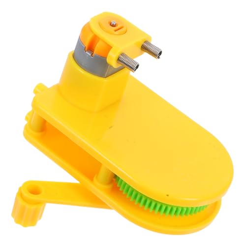 BUGUUYO Handgenerator Kurbelstromgenerator Physik Experimentierwerkzeug Lehrmittel Schüler Experimentiersatz Generator Motorschaft Bauspielzeug Handbetriebener Generator Gelber Kunststoff von BUGUUYO