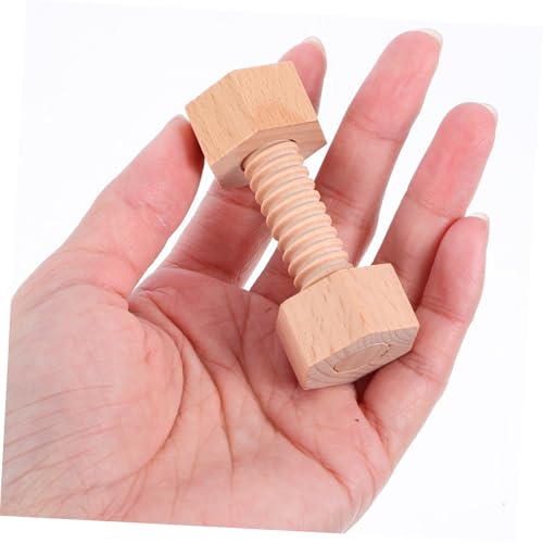 BUGUUYO Robustes Holz Bauspielzeug für Kleinkinder Teiliges Schrauben und Muttern Fördert Feinmotorik Räumliches und Logisches Verständnis für Jungen und Mädchen zum Spielerischen Lernen von BUGUUYO