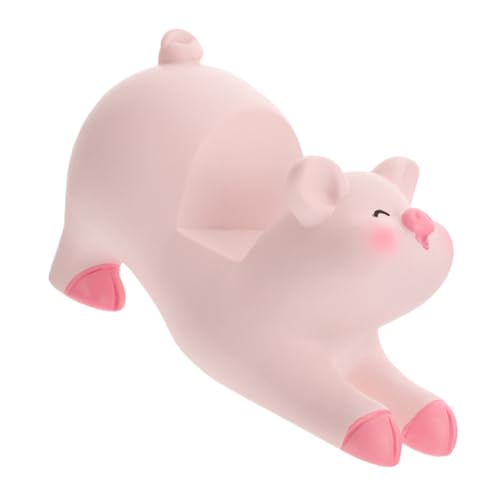 BUGUUYO Witziger Schwein Handyhalter Schreibtisch Telefonständer aus Resin Süßes Glücksschweinchen Design Stabiler Smartphone Halter für Schauen und Nachrichten Lesen Leicht und Tragbar von BUGUUYO
