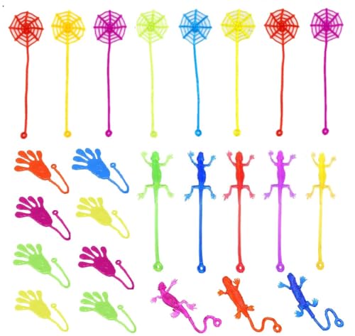 24 Stücke Klatschhand Kinder, Klebehand Sticky Klatsch Hand, Glibberhand Mitgebsel, Bunte Klatschhände, Klatschhand Glibber, Klebrige Glibberhände, Für Geburtstag Party (8 Hände+8 Spinnweben+8 Geckos) 24 Stücke Klatschhand Kinder, Klebehand Sticky Klatsch Hand, Glibberhand Mitgebsel, Bunte Klatschhände, Klatschhand Glibber, Klebrige Glibberhände, Für Geburtstag Party (8 Hände+8 Spinnweben+8 Geckos) von BUKCYUE