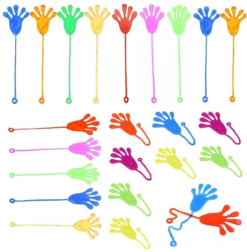 BUKCYUE 24 Stücke Klatschhand Kinder, Klebehand Sticky Klatsch Hand, Glibberhand Mitgebsel, Bunte Klatschhände, Klatschhand Glibber, Klebrige Glibberhände, Für Geburtstag Party von BUKCYUE