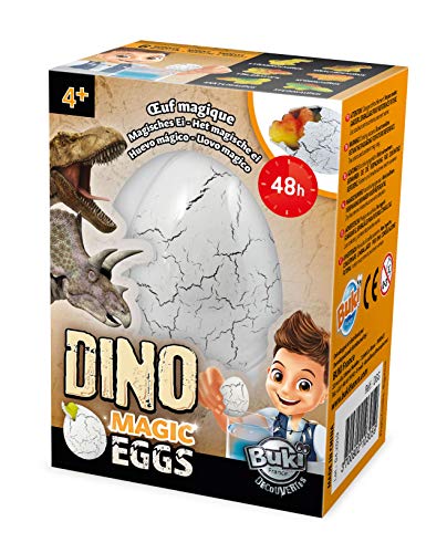 BUKI D6G - Magisches Dino Ei (zufälliges Modell), Weiß,schwarz von Buki