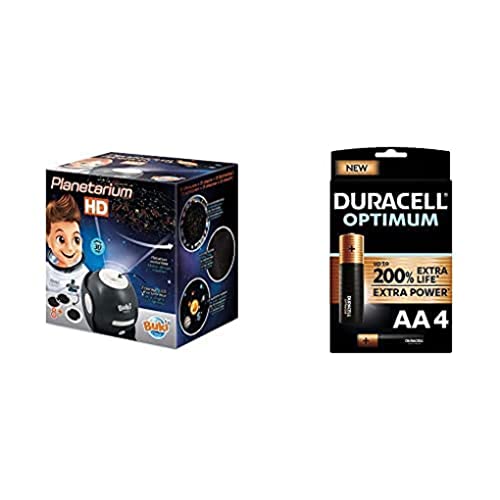 Buki France 8002 Planétarium HD-Planetarium + Duracell NEU Optimum AA Mignon Alkaline Batterien, 1.5V LR6 MX1500, 4er-Pack von BUKI France