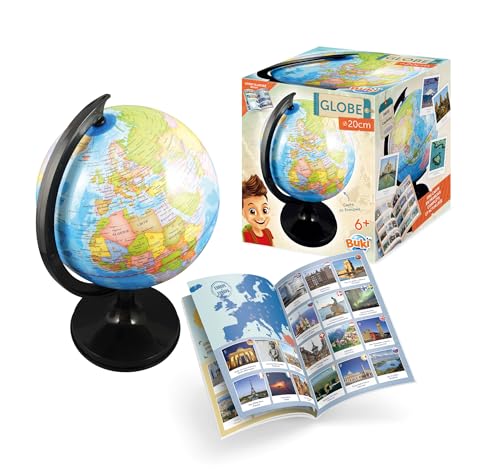 BUKI France - Globus 20 cm für Kinder – Entdeckung von Ländern, Städten, Ozeanen und Flüssen – Sockel schwarz matt – illustrierte Anleitung mit 130 Fotos – Lernfähig ab 6 Jahren BUKI France - Globus 20 cm für Kinder – Entdeckung von Ländern, Städten, Ozeanen und Flüssen – Sockel schwarz matt – illustrierte Anleitung mit 130 Fotos – Lernfähig ab 6 Jahren von BUKI France