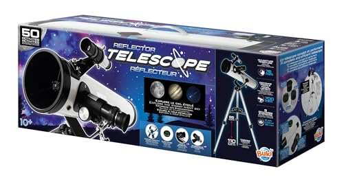 BUKI TS011 - Reflektor-Teleskop für Kinder ab 8 Jahren – 50 Aktivitäten zum Entdecken von Sternenhimmel, Planeten und Mond – 76 mm Öffnung, 700 mm Brennweite, Metallrohr, 3 Okulare, Aluminiumstativ BUKI TS011 - Reflektor-Teleskop für Kinder ab 8 Jahren – 50 Aktivitäten zum Entdecken von Sternenhimmel, Planeten und Mond – 76 mm Öffnung, 700 mm Brennweite, Metallrohr, 3 Okulare, Aluminiumstativ von BUKI France