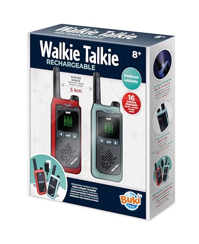 BUKI TW05 - Walkie-Talkies mit wiederaufladbarer Lithium-Batterie – 5 km Reichweite, 16 Kanäle von BUKI France