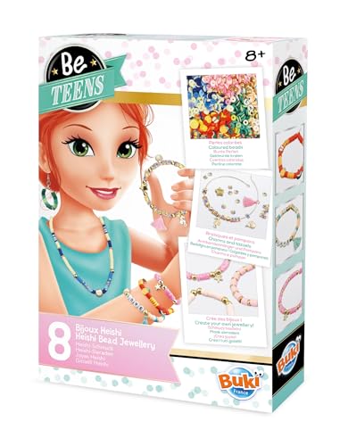 Buki BE123 - DIY Heishi-Schmuck Bastelset für Kinder ab 8 Jahren | Heishi Perlen Set für Armbänder & Halsketten | Kreativset zum Schmuck selber Machen von BUKI France
