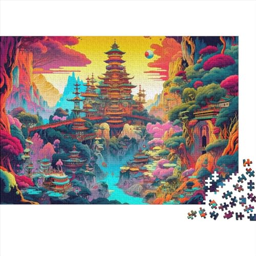 1000teilige Puzzles für Erwachsene und Kinder – Japanisches FantasyPalacPuzzle für Erwachsene 1000 DIYPuzzlespielzeuge 1000 Teile (75 x 50 cm) von BUKISA