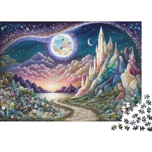1000teiliges MondlichtSchlossPuzzle für Kinder und Erwachsene im Alter Lernspiele Geschenke 1000 Teile (75 x 50 cm) von BUKISA