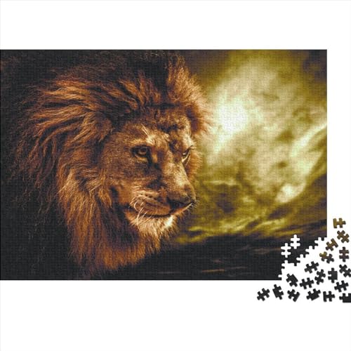 1000teiliges Puzzle für Erwachsene LöwenPuzzle kreative Holzpuzzles Puzzle für Jugendliche 1000 Teile (75 x 50 cm) von BUKISA