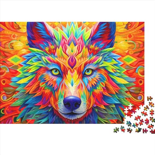 1000teiliges buntes WolfPuzzle für Kinder und Erwachsene im Alter Lernspiele Geschenke 1000 Teile (75 x 50 cm) von BUKISA