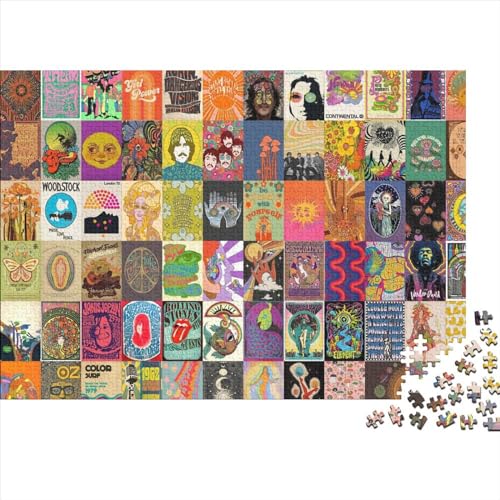 500teiliges Puzzle für Erwachsene Retropsychedelisches Puzzle kreative Holzpuzzles ImpossiblePuzzle Puzzle für Jugendliche 500 Teile (52 x 38 cm) von BUKISA