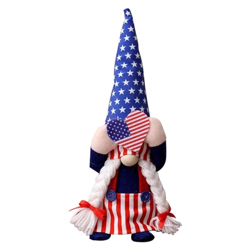 BUKISA Zwerge zum Gedenktag, Zwerge zum Unabhängigkeitstag Plüsch,Gesichtslose patriotische Stoffpuppe mit Sternen und Streifen | Gesichtslose Puppen-Plüschzwerge, patriotisches, weiches Dekor für den von BUKISA