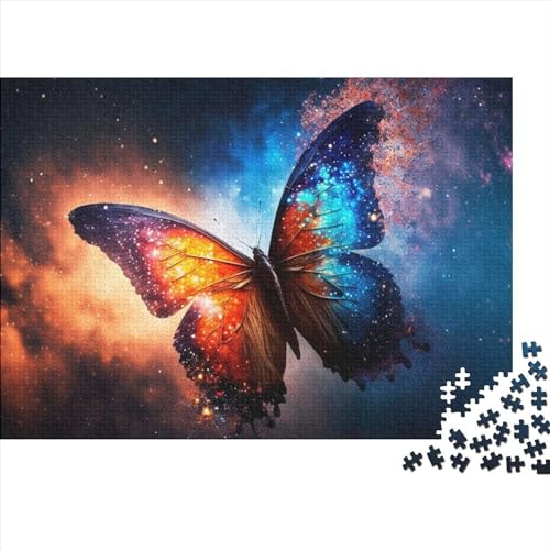 Großer schwarzer Blauer Schmetterling 300 Teile für Erwachsene Puzzle für Erwachsene 300 Teile Lernspiele 300 Teile (40 x 28 cm) von BUKISA