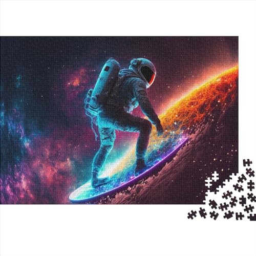 Puzzle „Astronaut Surfing The Star“ 300 Teile für Erwachsene Puzzle für Teenager Puzzle Lernspiele Geschenk für Geburtstag Weihnachten 300 Teile (40 x 28 cm) von BUKISA