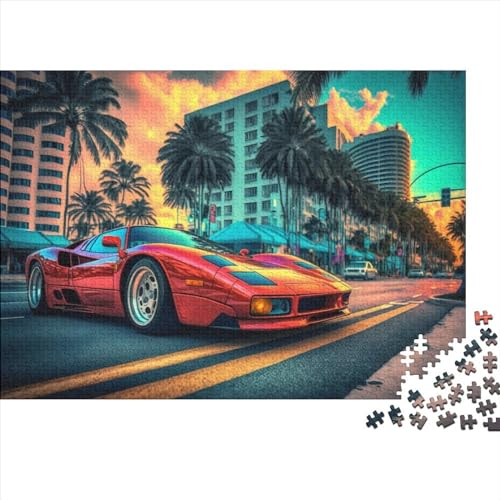 Puzzle 1000 Teile für Erwachsene klassischer Sportwagen 1000 Teile Puzzle Lernspiele Heimdekoration Puzzle 1000 Teile (75 x 50 cm) von BUKISA