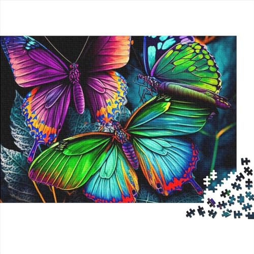 Puzzle für Erwachsene Tropen des blauen SchmetterlingsPuzzles 300 Teile Holzpuzzles für Erwachsene und Jugendliche Denkspiel Wandkunst einzigartiges Geschenk 300 Stück (40 x 28 cm) von BUKISA
