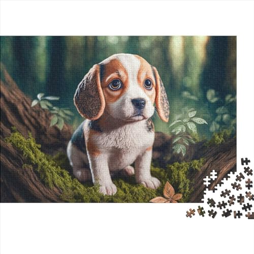 Puzzles für Erwachsene BeagleWelpen Hundepuzzles 1000 Teile Holzpuzzle für Erwachsene und Kinder lustige Puzzlespiele 1000 Teile (75 x 50 cm) von BUKISA