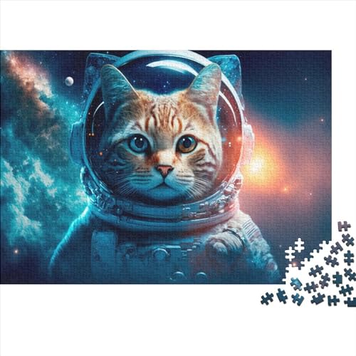 Schöne Katze in den Weltraum 1000teiliges Herausforderungspuzzle WoodinessPuzzle Puzzle für Erwachsene und Kinder ab 10 Jahren 1000 Teile (75 x 50 cm) von BUKISA